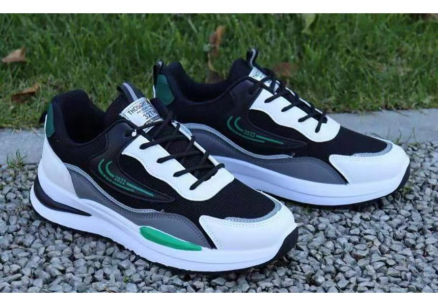 Men's Low-Top Mesh Running Shoes - Casual Fashion, Korean Style with Ultra-Light Sole and Leather Surface