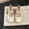 Fashion versatile casual retro bow Mary Jane shoes women's 2025 summer classic temperament ballet shoes light mouth shoes
