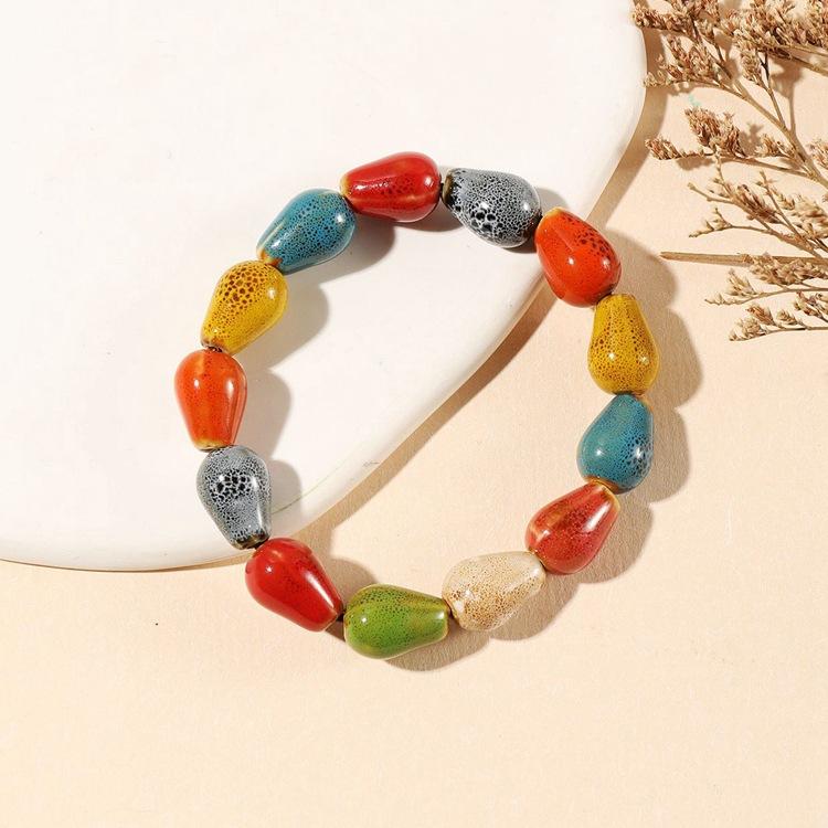 Ceramic Bracelet Jewelry Fashion Flower Glaze Bead Bracelet Multicolor Casual Bohemian Bracelet
