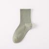 Female Spring and Autumn Pure Color Antibacterial Deodorant Sweat Absorption Anti Pilling Movement Tube Socks
