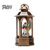 Indoor Christmas Atmosphere Lamps Snow Lantern, Lighted Xmas Lantern with Music Swirling Glitter, Musical Collectibles USB /Battery Operated