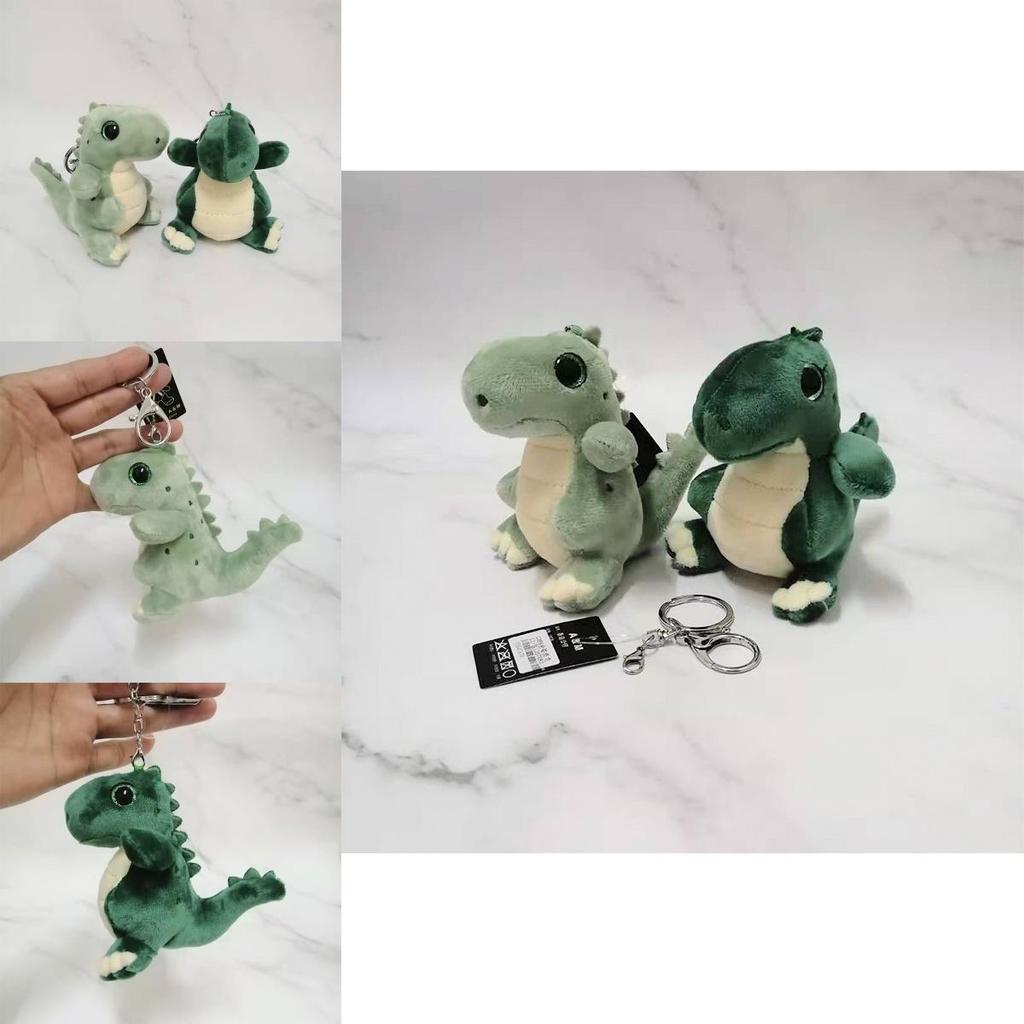 Cute And Soft Green Dinosaur Plush Stuffed Animal Keychain Decorative Gift
