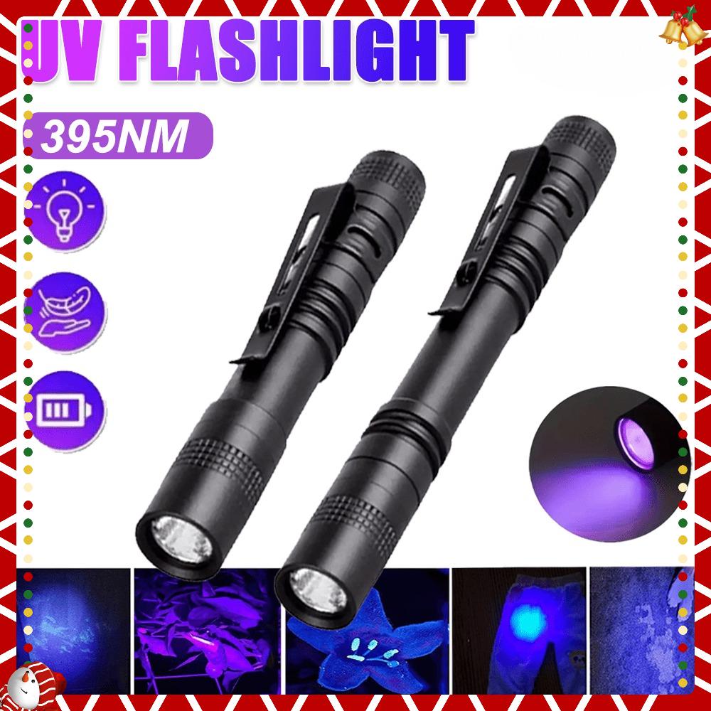 395nm UV Flashlight Ultraviolet Light,Pet Dog Cat Urine Detector Scorpion Finder,Portable UV Lamp w/ Pen Clip Use AAA Batteries