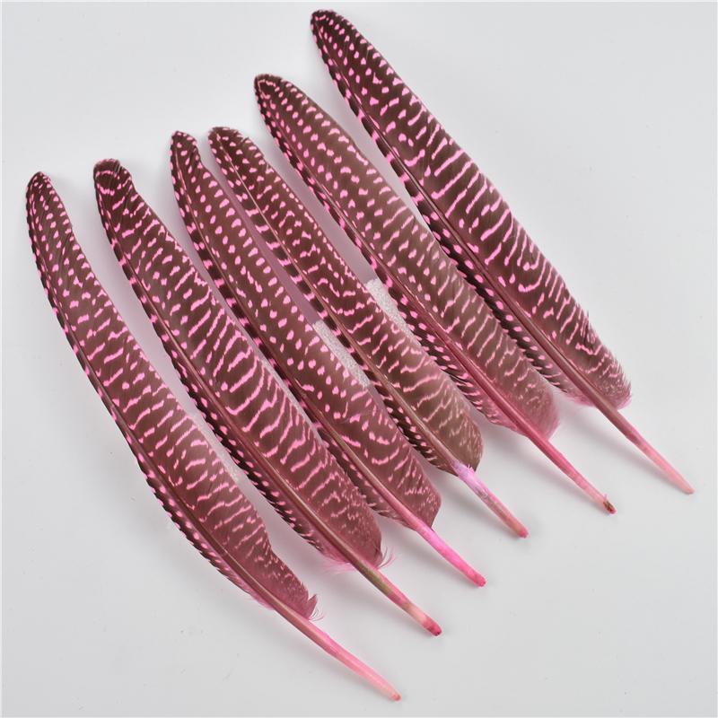 10Pcs/Lot 15-20cm Pheasant Feathers for Crafts Polka Dot Guinea Hen Flank Pearl Feather Headdress DIY Wedding Party Decoration