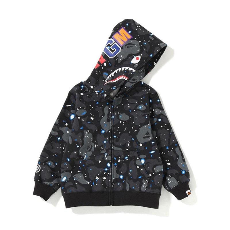 2024 Shark Head 3D Print Hoodie for Men & Kids - Camouflage Zip-Up Sweatshirt