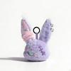 Gothic Bunny Plush Keychain Charm with Bandage Kawaii Key Ring Pendant Car Bag Ornament Halloween Gift Prank Toys