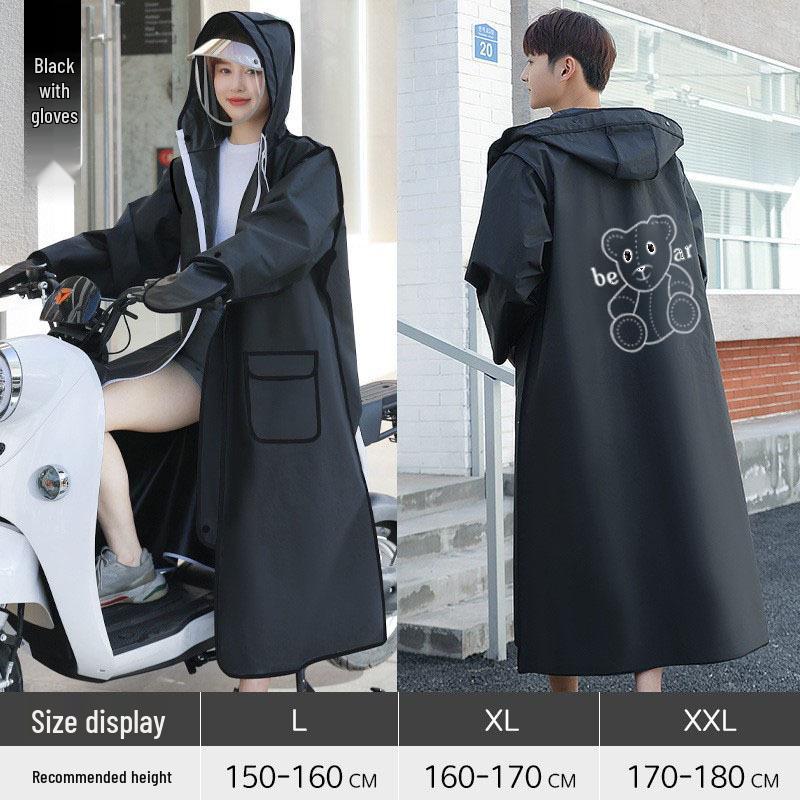 

Усиленный водонепроницаемый мотоциклетный дождевик EVA для взрослых - Унисекс пончо для езды во весь рост XXL