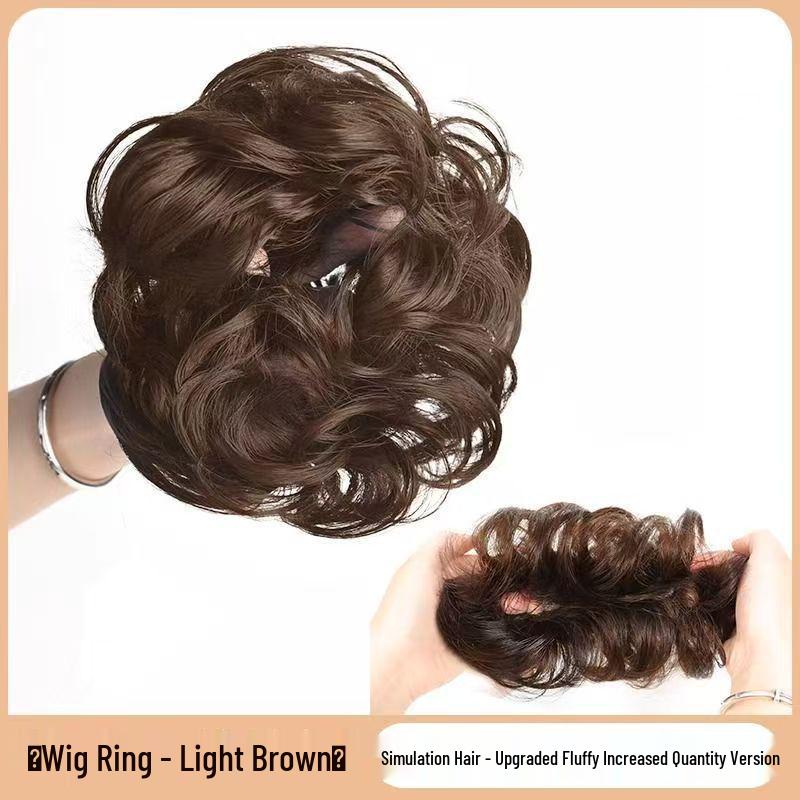Women s Fluffy Curly Hair Tie Bun - Lazy Low Bun Flower Style