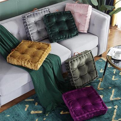 Comfortable Solid Color Dutch Velvet Bay Window Cushion - Thick, Dirt-Resistant, and Portable for Floor Sitting