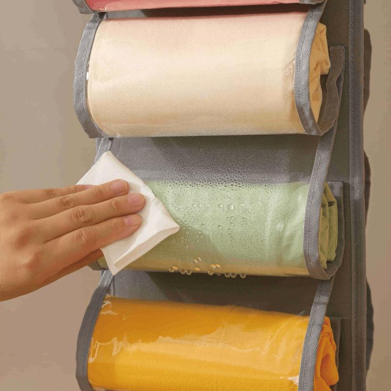 1PC Storage Bag Clothes Hanger Compartment Hanging Organiser Clothes Hanger Foldable Leggings Organiser Wardrobe Roll Organiser