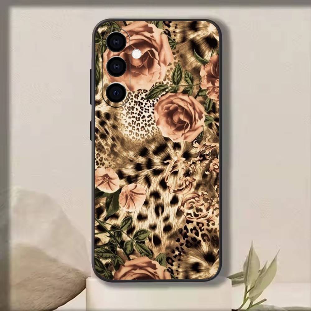 Leopard Print Tiger Skin Phone Case For Samsung Galaxy A73,A72,A71,A70,A53,A52,A51,Others Soft Black Cover