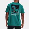 Under Armour Logo Print Crew Neck Short Sleeve T-Shirt Men Tops Aqua-Green 1370533-452