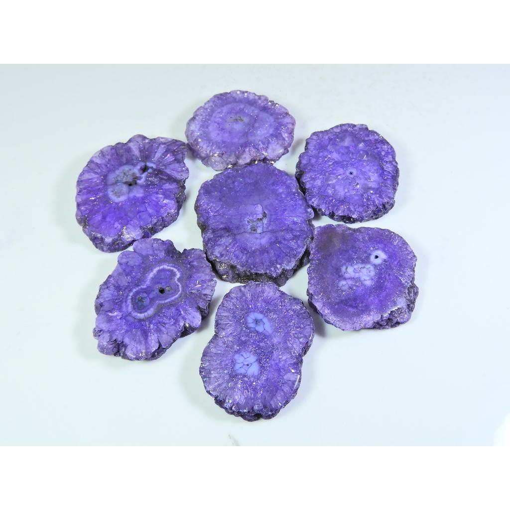 454Cts. Dyed Solar Druzy Agate Mix Shape Cabochon Loose Gemstone 07 Pcs Lot A-697