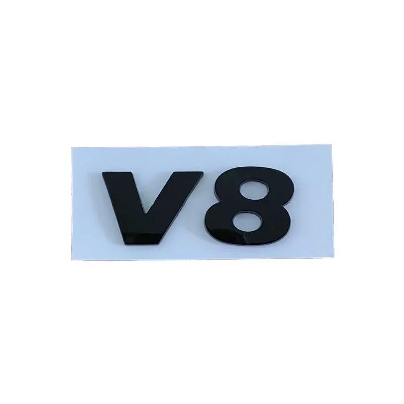 3D ABS Chrome Black V6 V8 Letters Car Rear Trunk Fender Emblem Badge Sticker Decals For VW Polo Golf Passat Touareg AccessoriesKD0