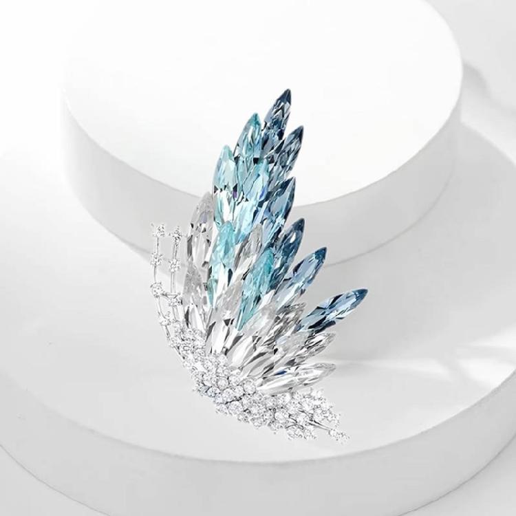 Multicolor Crystals Butterfly Brooch Comfortable Alloy Construction Easy To Wear On Scarves Hats