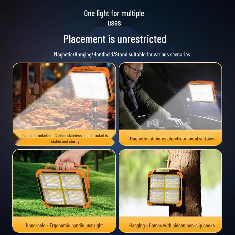 Outdoor Multifunctional Solar Floodlight with Long-lasting Battery for Emergency Lighting
