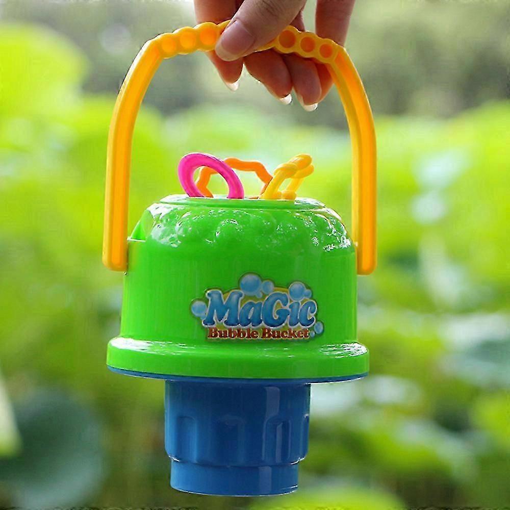 Children\'s Magic Bubble Bucket Portable Soap Bubble Blower Toy for Outdoor