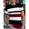 Summer Round Neck 3D Gradient Print Top Fashionable Casual Short Sleeved Men's T-shirts