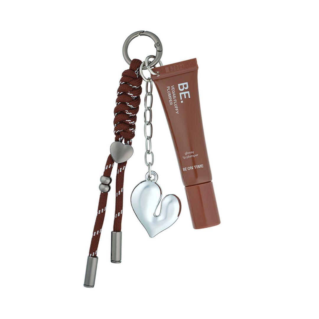 Be On Time Vegan Fluffy Plumper Lip Balm Keyring 04 Brick Mocha