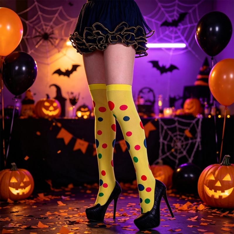 Bas Cuissardes pour Femmes pour Cosplay et Tenues d'Halloween, Chaussettes Douces Extensibles au-dessus du Genou pour Fêtes