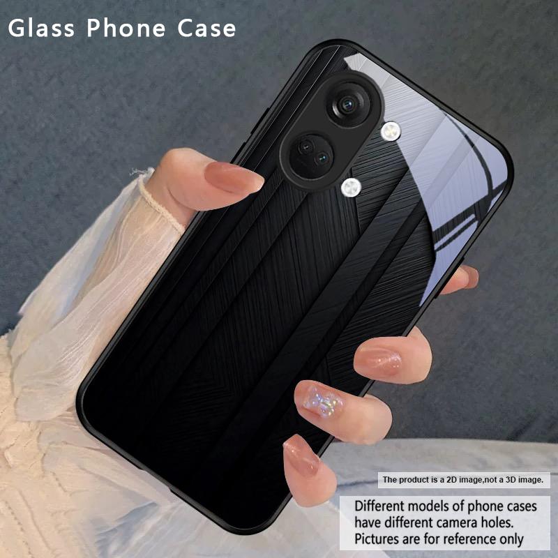 Dark geometric texture For OnePlus Nord CE 2T 2 3 Lite N20 N30 6T 7 7T 8 8T 9 10 Pro 11R 12R 13R Ace 2V 5 Pro Glass Phone Case