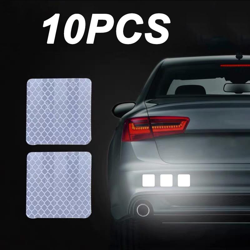 10Pc Car and motorcycle reflective sticker Safety Tape Anti Collision Warning Reflective Sticker for Automobile Trunk Decoration