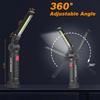 Rechargeable Magnetic Work Light Flashlight Portable Camping Lantern LED Lamp with Hook 360° Rotating,Outdoor Fishing Emergency