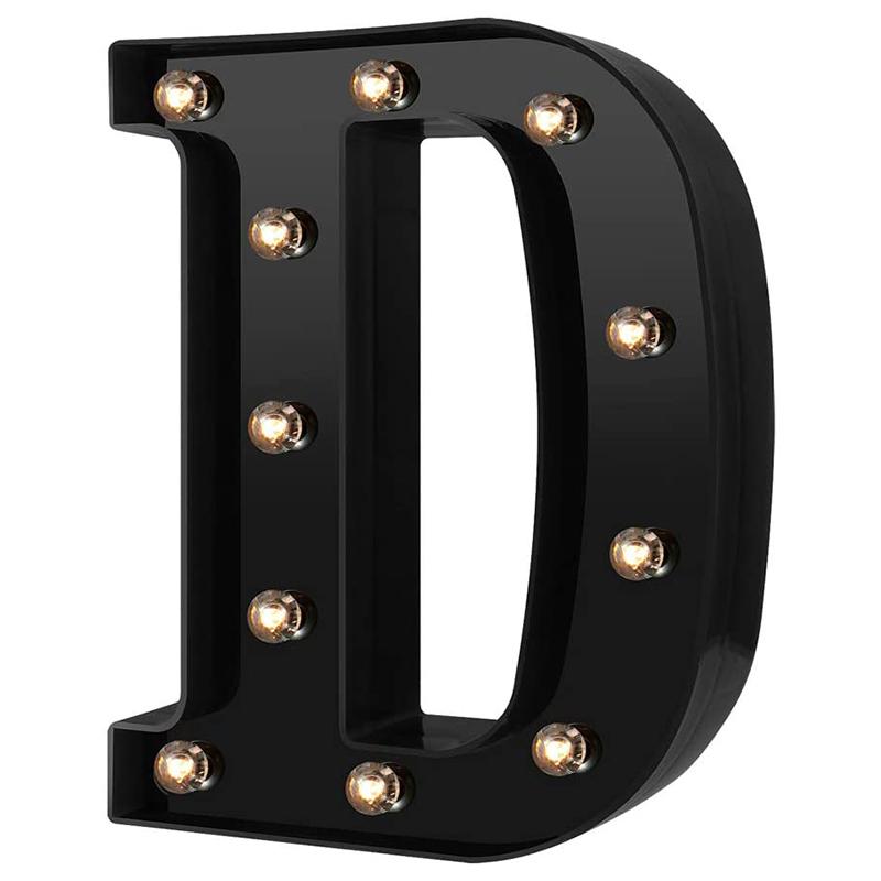 LED Black Letter Light 26 English Night Light Large Luminous Alphabet Lights Wedding Modeling Lamp For Party Birthday Home Bar