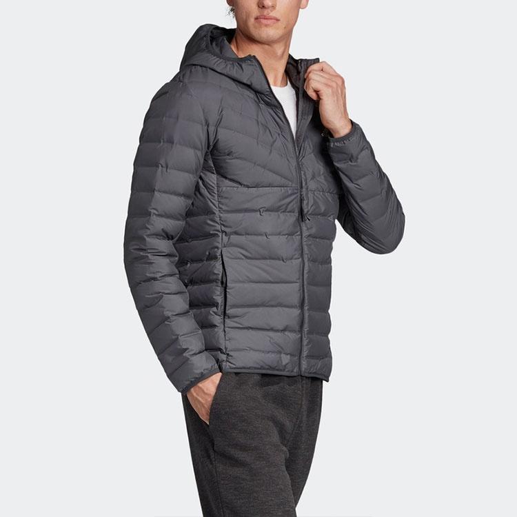adidas Varilite 3s H J Stay Warm Outdoor logo hooded down Jacket Black Men's DZ1420