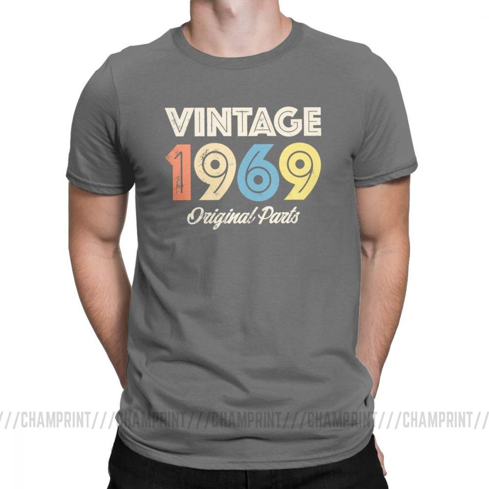 Vintage Retro 1969 Birthday Original Parts 50 Years Old 50Th Birthday Gift T Shirt For Male