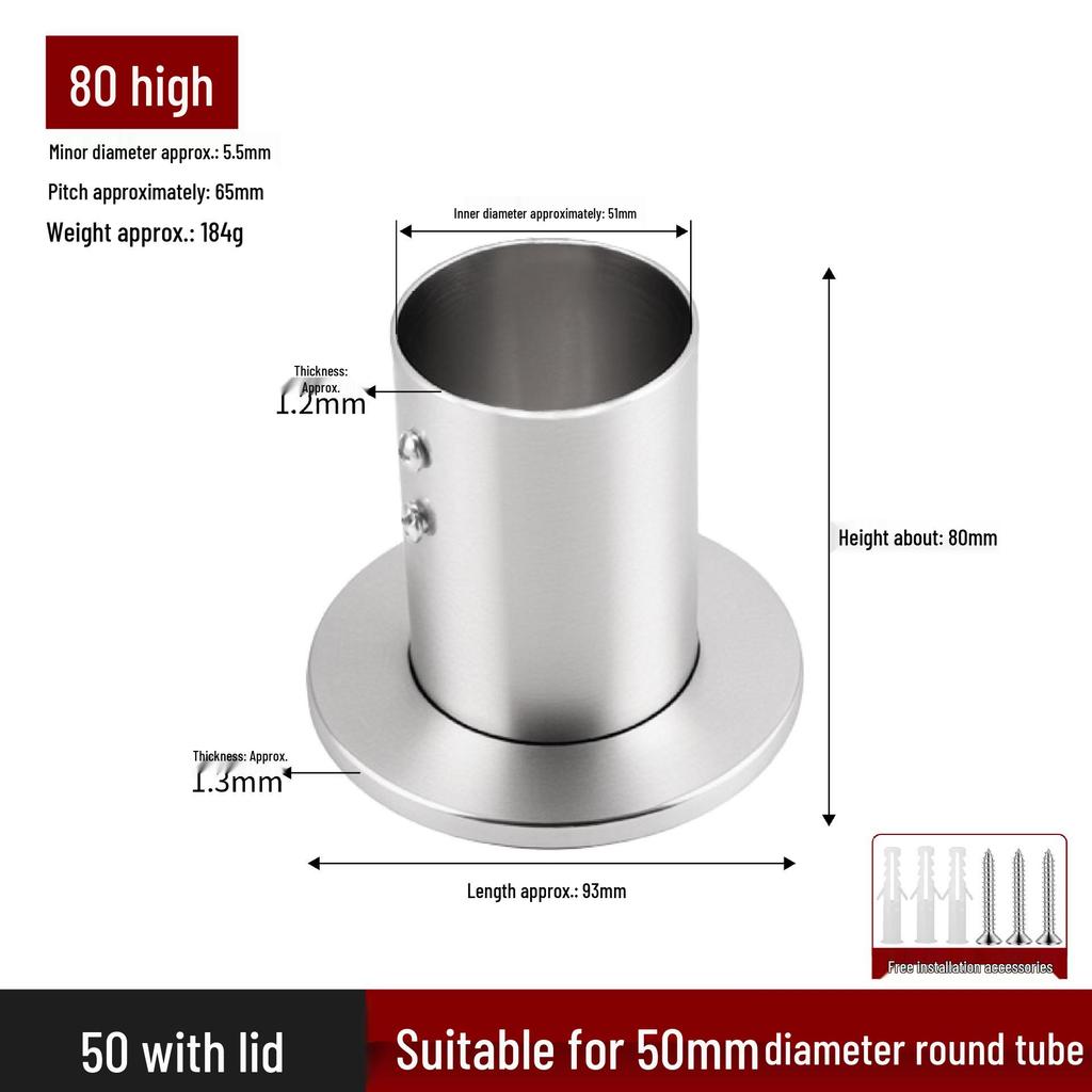 Stainless Steel Flange Base for Clothes Rods & Curtain Fixings