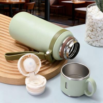 Steel Water Bottle with Tea Wall Vacuum Infuser Double Drink Container Leak-Proof Portable 600ml Insulated