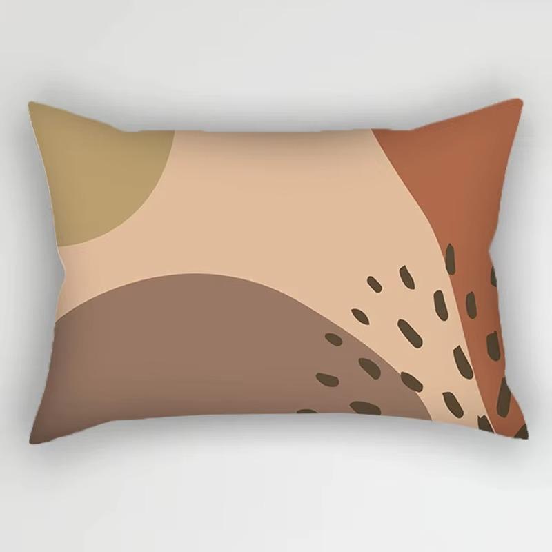 Rainbow Geometric Pattern Plant Print Decorative Pillowcase Bedroom Living Room Office Cushion Home Decor Rectangular Pillowcase