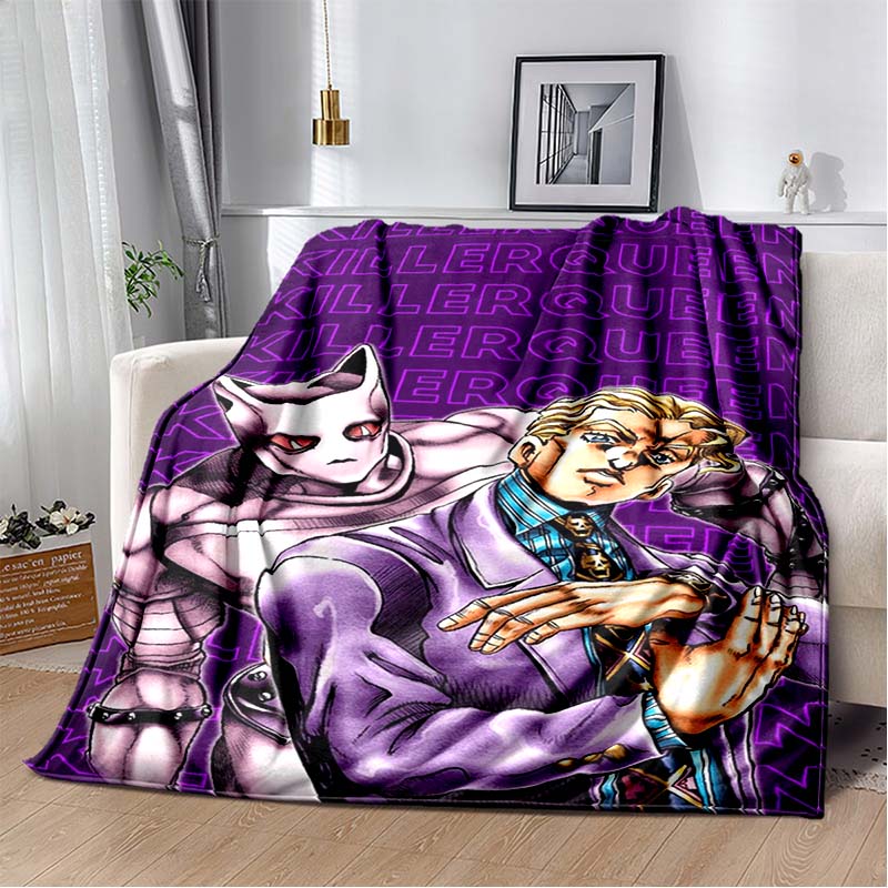 3D Cartoon Anime J-JoJo's Bizarre Adventure Bedruckte Decke Haus Sofa Bettbezug Wohnzimmer Schlafzimmer Dekoration Warme Weiche Decke