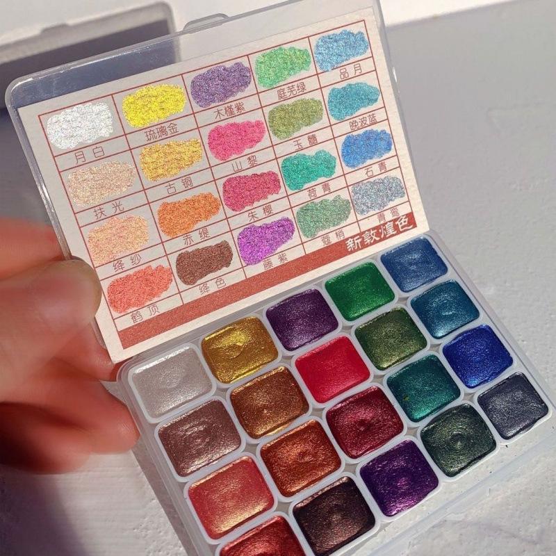 Dunhuang Perlglanz-Aquarellfarben-Set für Chinesische Malerei & Nagelkunst