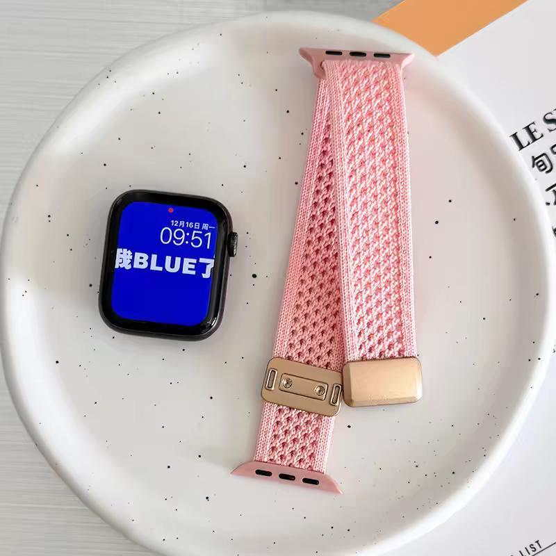 Nylon Woven Magnetic Watch Band For 49mm 46mm 45mm 44 42 41mm Men'S Women'S Knitted Nylon Watch Band for IWatch Series 10 9 8 7