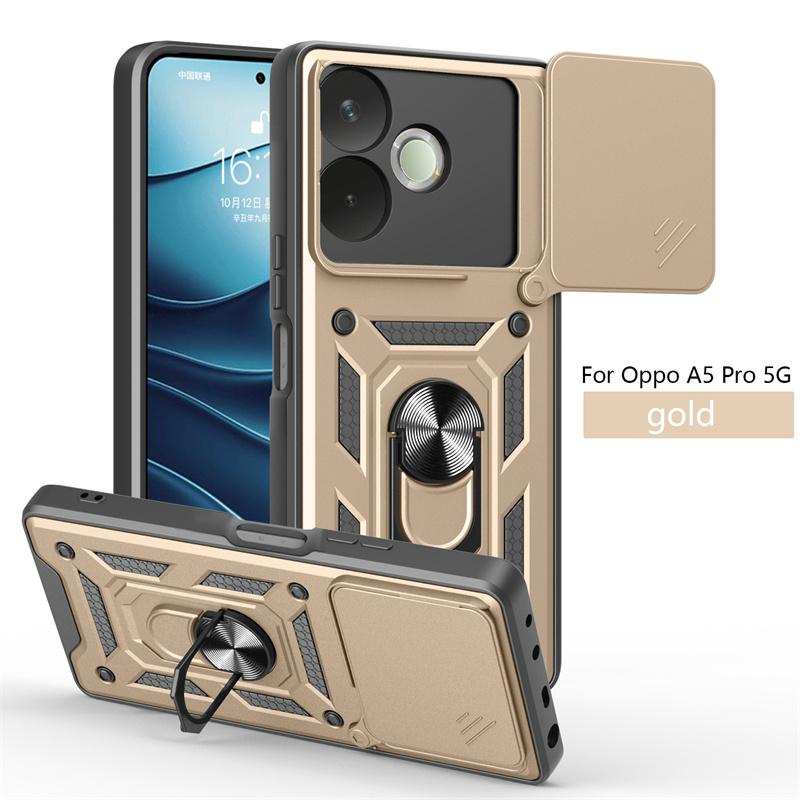 

Funda For OPPO A5 Pro 5G Case Shockproof Armor Slide Lens Protector Phone Case For OPPOA5 Pro A5Pro 5G Magnetic Ring Stand Cover Oppo A5 Pro 5G