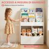 Small Children's Bookcase with Shelves and Drawer In MDF, 60x29.9x90cm, White