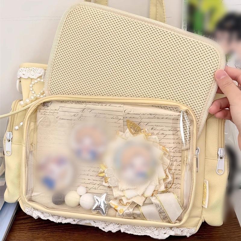 Baji Storage Bag Japanese Style Ita Bag Large Capacity Sweet Y2k Tote Bag Transparent Idol Anime Peripheral Display Package