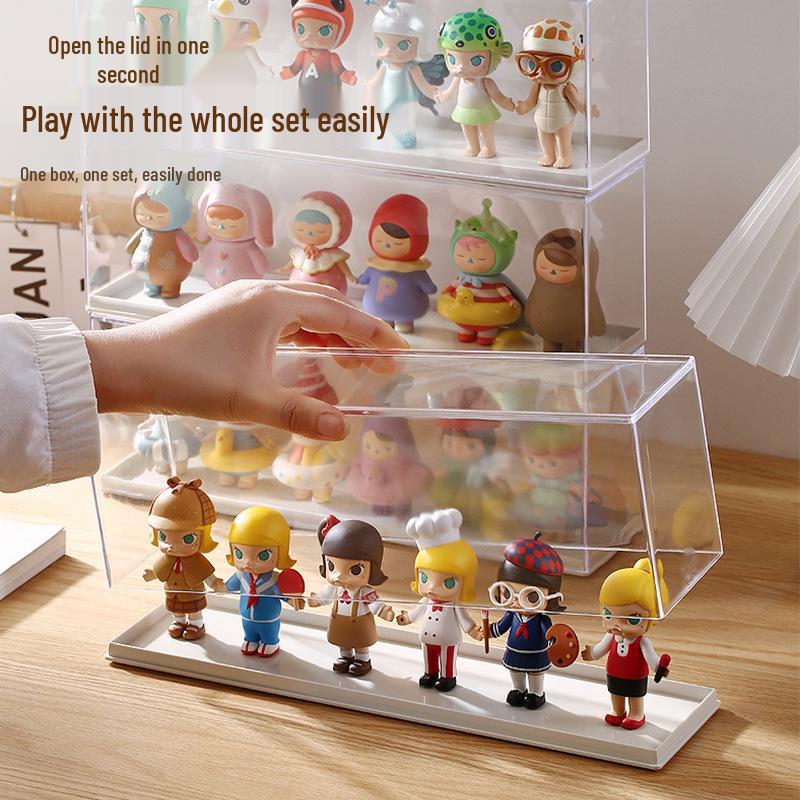 Trendy Girl Figurine Display: Toy Blind Box, Pop Mart Stand, Car Ornament, Gift Storage Box