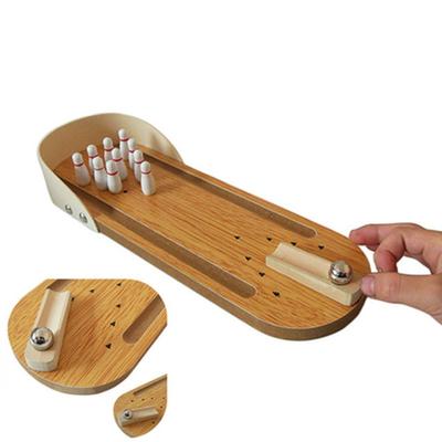 Anti-Stress-Unterhaltung Mini Desktop Bowling Spiel Set Holz Familie Spaß Spielzeug Lustige Party Spielzeug für Ch