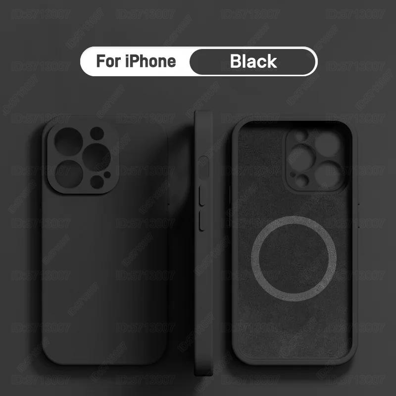 Luxury Liquid Silicone Magnetic Case for iPhone 11 13 12 Mini 14 15 16 Pro Max Plus for Magsafe Phone Case Wireless Charge Cover
