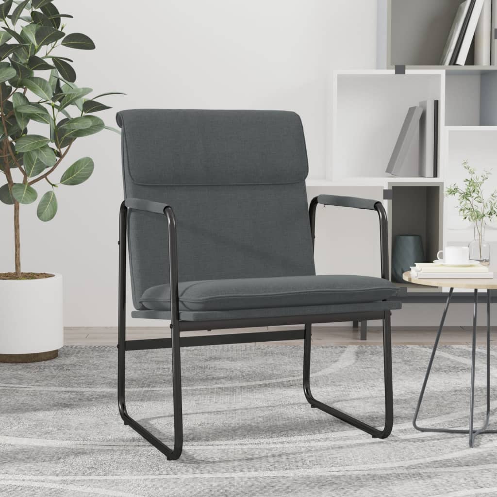 Lounge Chair Dark Grey 55 x 64 x 80 cm Fabric