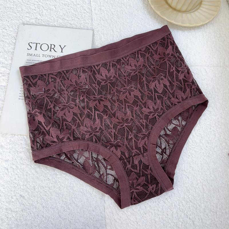 FINETOO 1Pc Summer Sexy Ultra-thin Lace Perspective Panties Women High Waist Lace Floral Underwear Female Breathable Intimates Lingerie