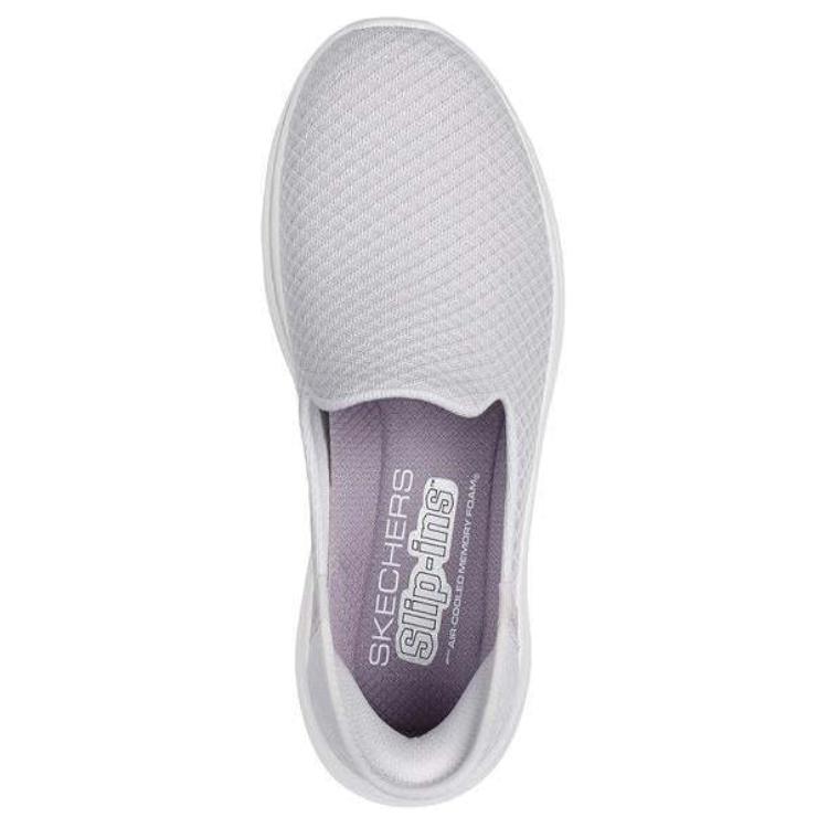 Skechers Go Walk 7 Fashion Versatile Durable Breathable Lightweight Rebound Low-Top Casual Shoes Women Sneakers Gray Purple 125228-GYLV