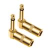 2pcs 6.35mm Plugs Solder Connectors DIY Straight Head/Elbow Solder Type Plugs for Instrument Sound Cable Termination