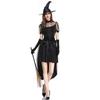 New Halloween Witch Costume Adult Cosplay Black Witch Long Dress Cosplay Costume