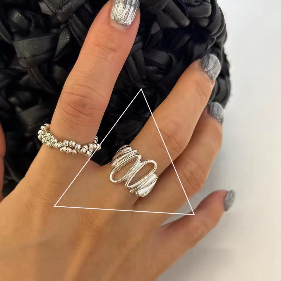 Sterling Silver Trend Arched Wide Ring For Female Geometry Punk Design Jewelry Asymmetric Gift Dropshipping
