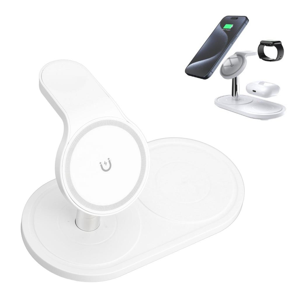3 In 1 Charging Station Multiple Devices Quick Charging   Angle Magnetic Attachment Charging Station for Watch Rbuds Phone