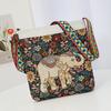 New embroidered messenger bag elephant owl pattern cloth bag going shopping carry-on bag